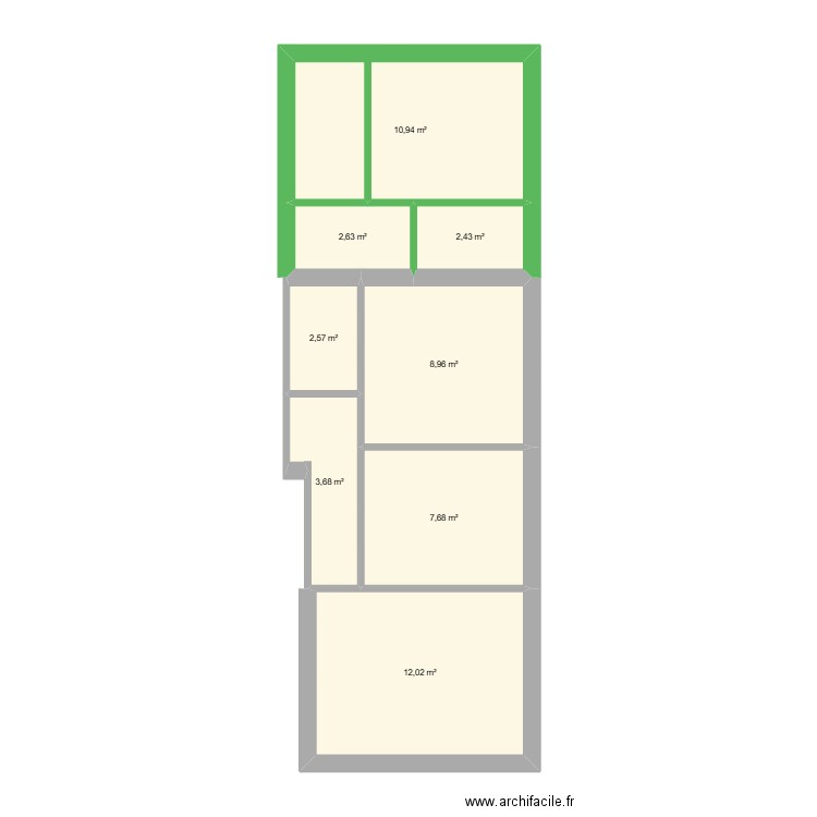 home 5M DE LONG. Plan de 8 pièces et 51 m2