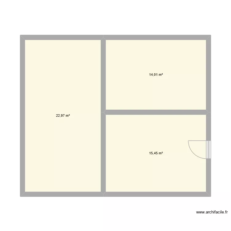 BAT243. Plan de 3  et 52 m²