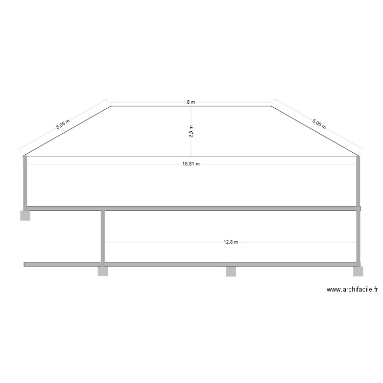 coupe. Plan de 0 pièce et 0 m2