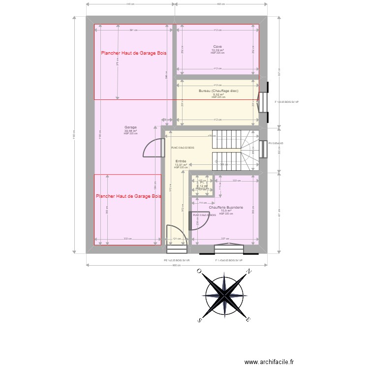 VENTEAU. Plan de 28 pièces et 278 m2