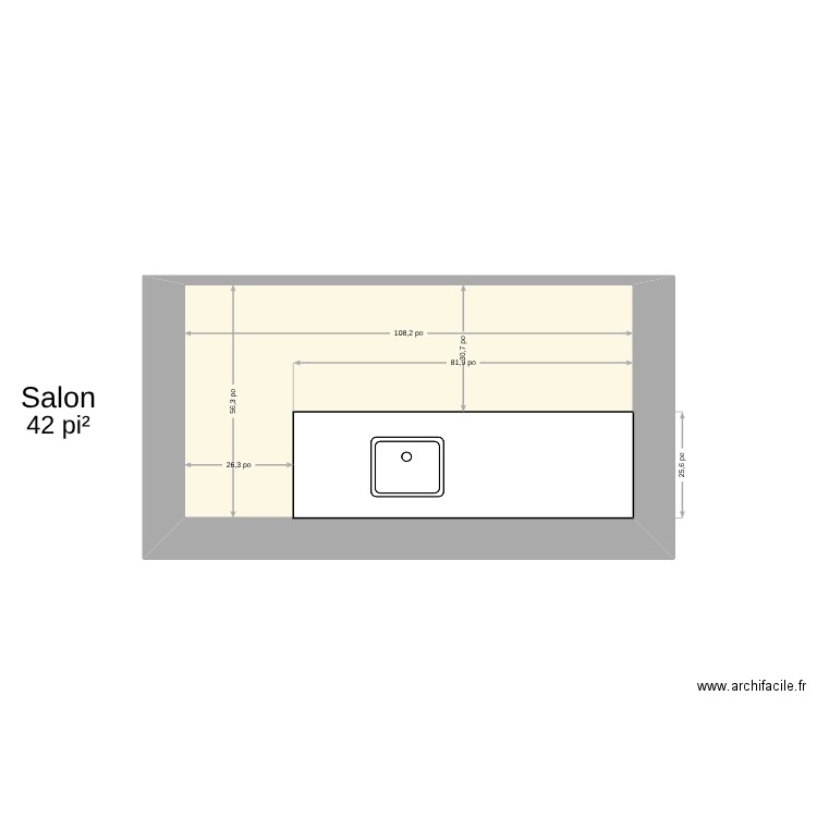 cuisine lit. Plan de 1 pièce et 4 m2