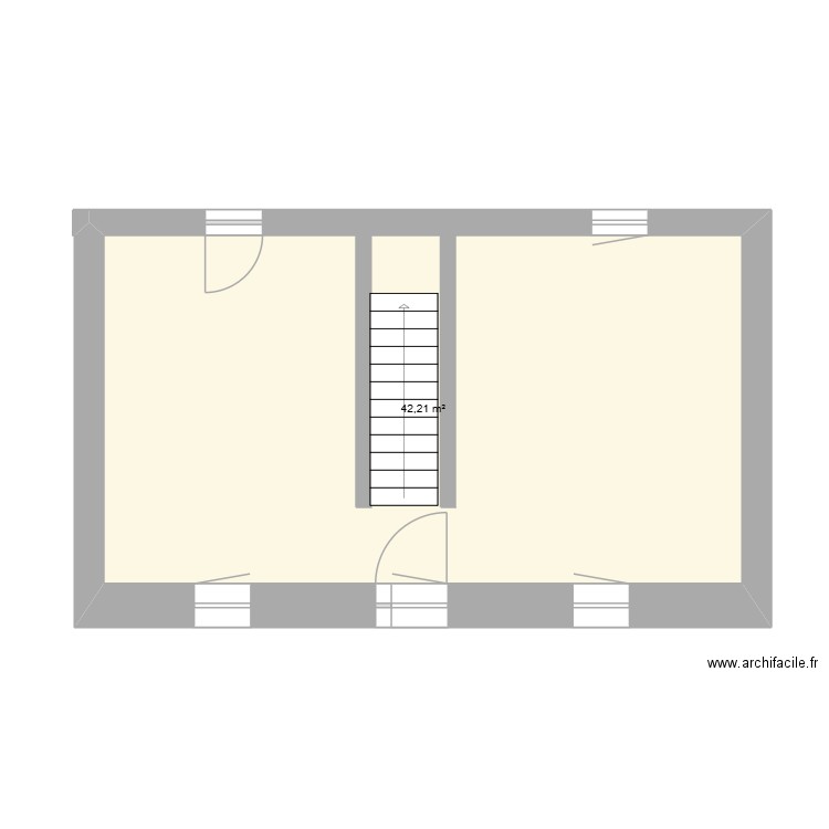 Allard. Plan de 1 pièce et 42 m2