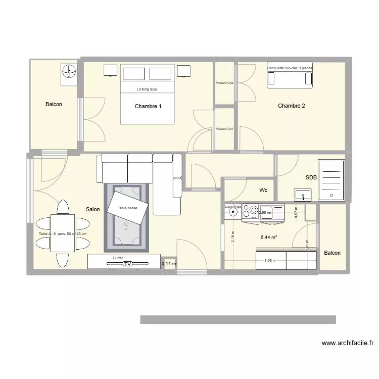La madeleine apres meubles. Plan de 