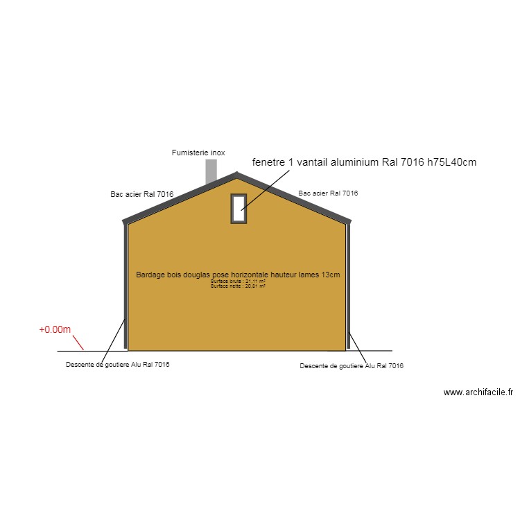 pignon ouest. Plan de 0 pièce et 0 m2