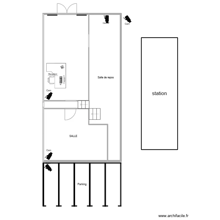 rdc. Plan de 5  et 77 m²