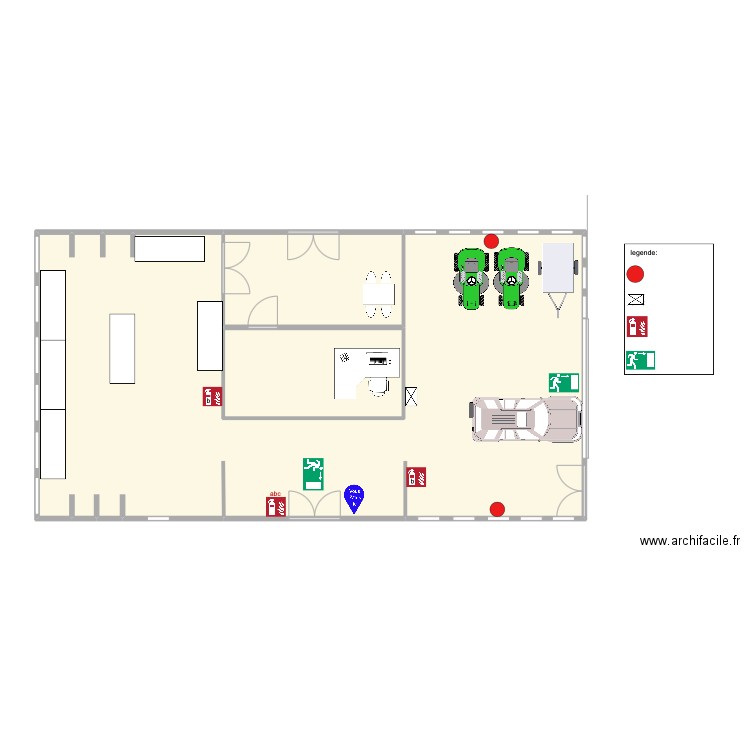 atelier. Plan de 3 pièces et 112 m2