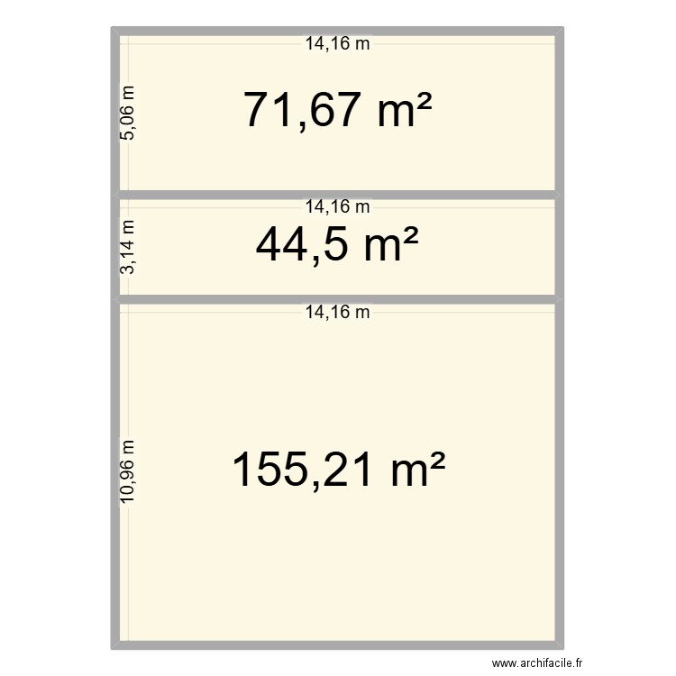 stabulation carrida allaitante. Plan de 3 pièces et 271 m2