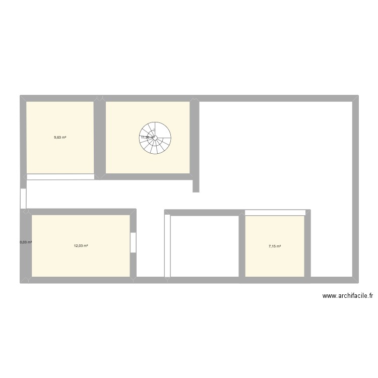 laboratoire. Plan de 5 pièces et 41 m2