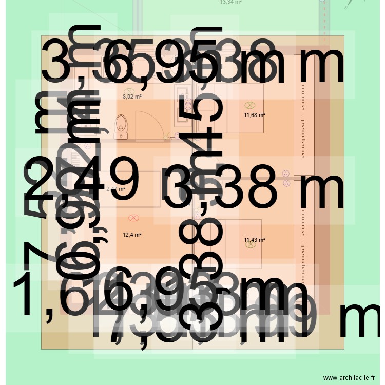 plan maison sur terrain. Plan de 8 pièces et 142 m2