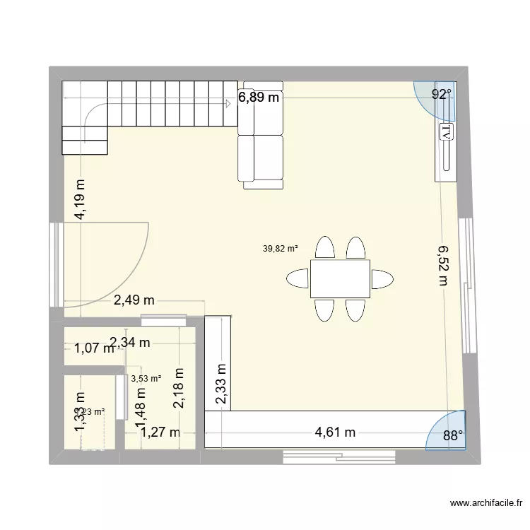 mionnay 2. Plan de 3  et 45 m²