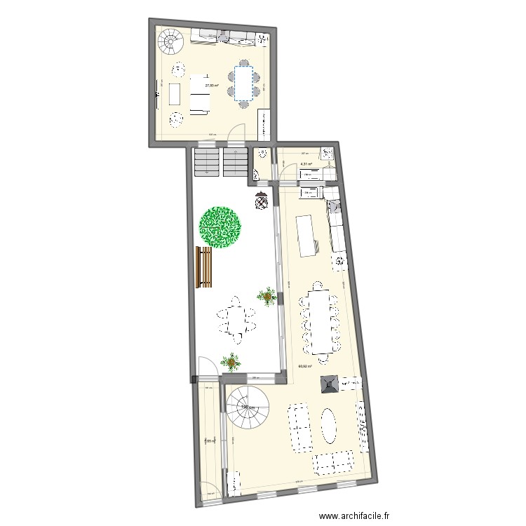 25Sables RDC 1. Plan de 5 pièces et 100 m2