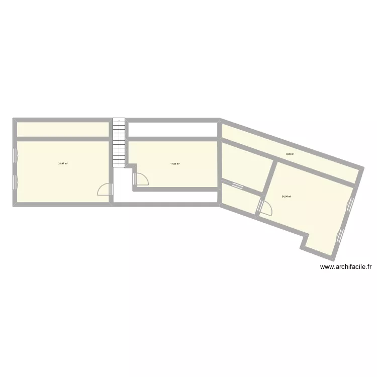 etage. Plan de 4  et 93 m²