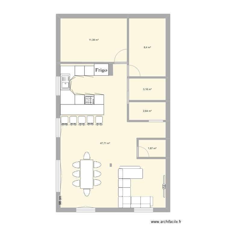 travaux etage. Plan de 0 pièce et 0 m2