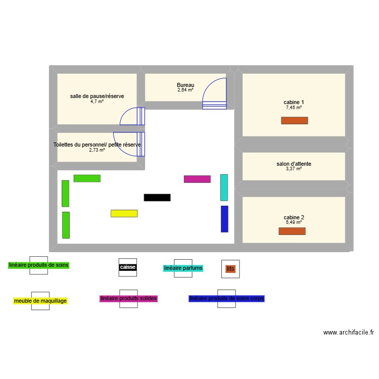 plan magasin yves rocher. Plan de 6 pièces et 26 m2