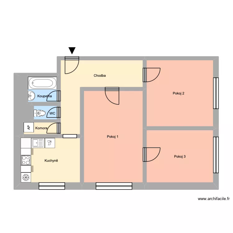 Hru&scaron;ovsk&aacute; 2376, byt 8. Plan de 13 Pièces et 193 m²