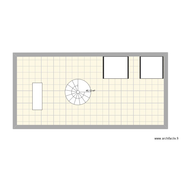 Boutique hawa. Plan de 1 pièce et 45 m2