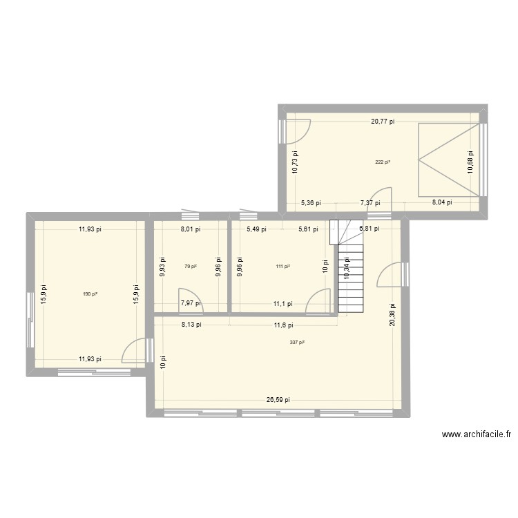 BAccessoire_Version1. Plan de 5 pièces et 87 m2