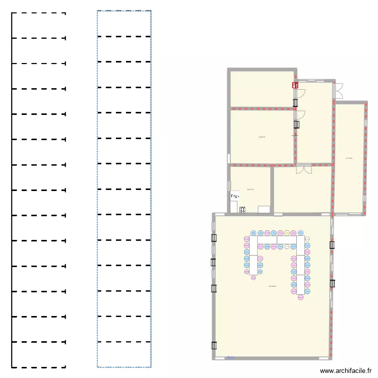 salle des f&ecirc;tes. Plan de 