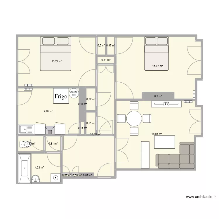 Home - Bis. Plan de 19 Pièces et 80 m² Home - Bis. Plan de 19 Pièces et 80 m²