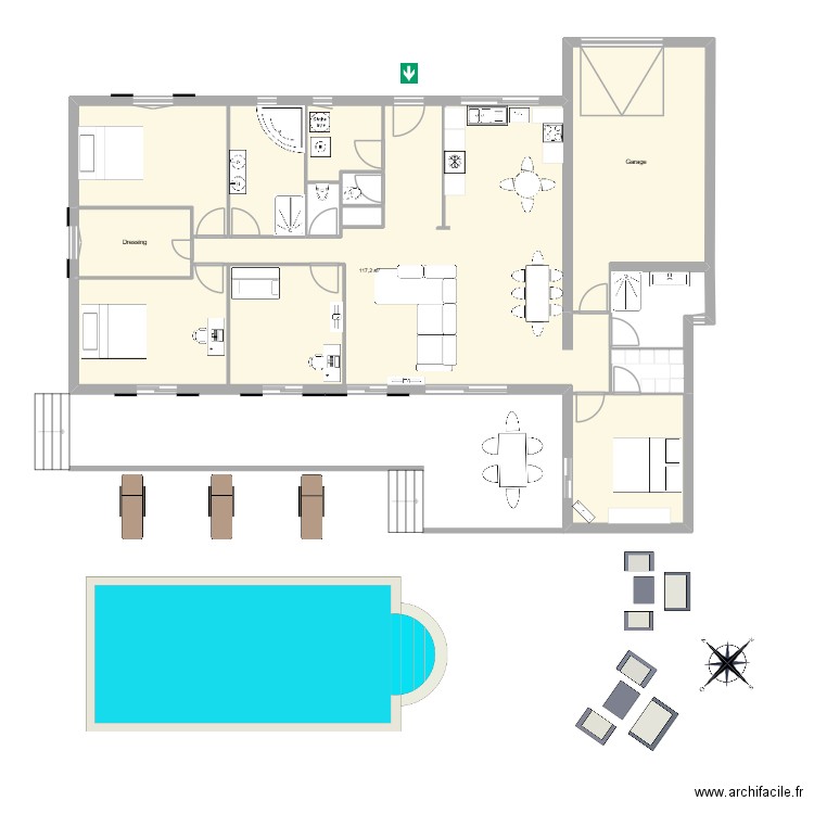 Maison BBA New. Plan de 7 pièces et 161 m2