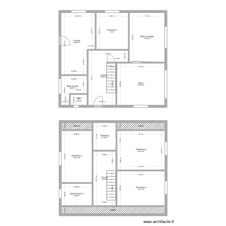 Lehmbecker. Plan de 16 pièces et 139 m²