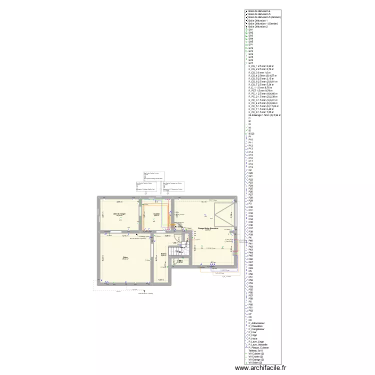 Plan Electrique Initial. Plan de 17 pièces et 205 m² Plan Electrique Initial. Plan de 17 pièces et 205 m²