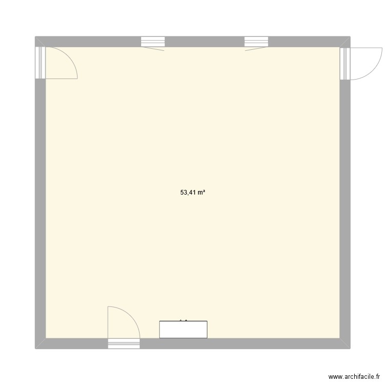 PKO. Plan de 1 pièce et 53 m2
