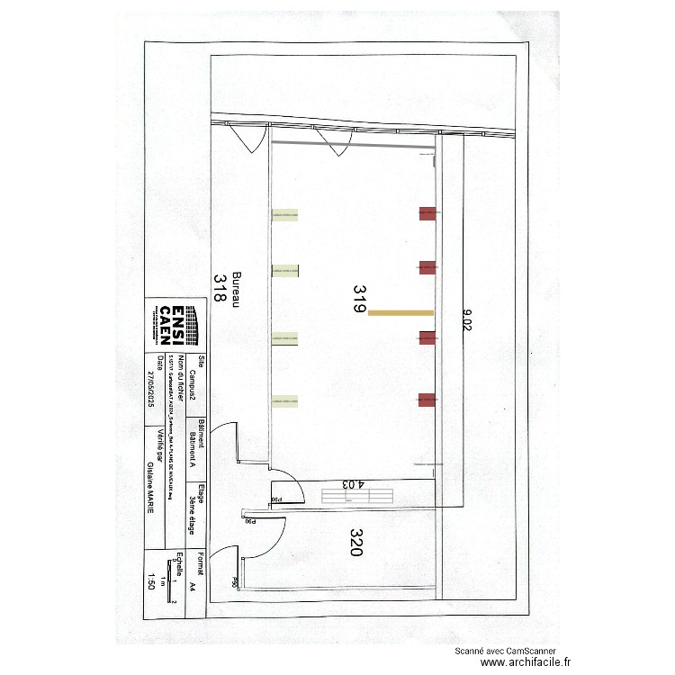 ENSI CAEN salle A319. Plan de 0 pièce et 0 m2