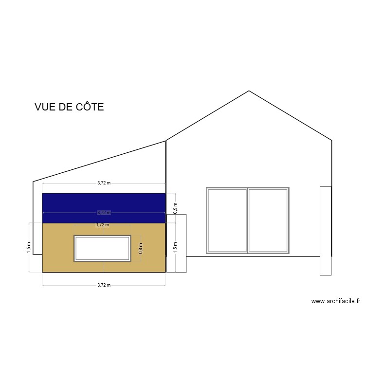Vue de PROFIL. Plan de 0 pièce et 0 m2