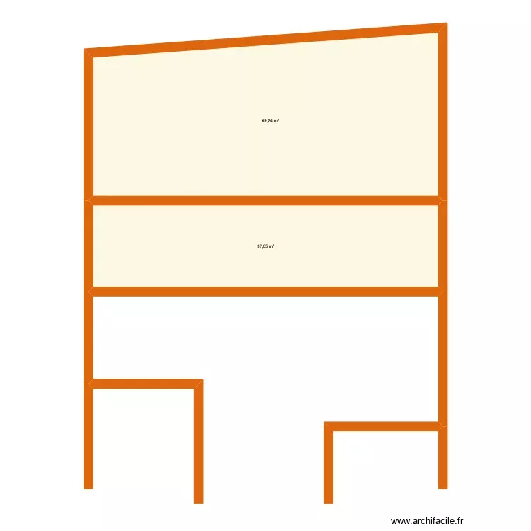 Modele 3 1er étage. Plan de 2 Pièces et 107 m² Modele 3 1er étage. Plan de 2 Pièces et 107 m²