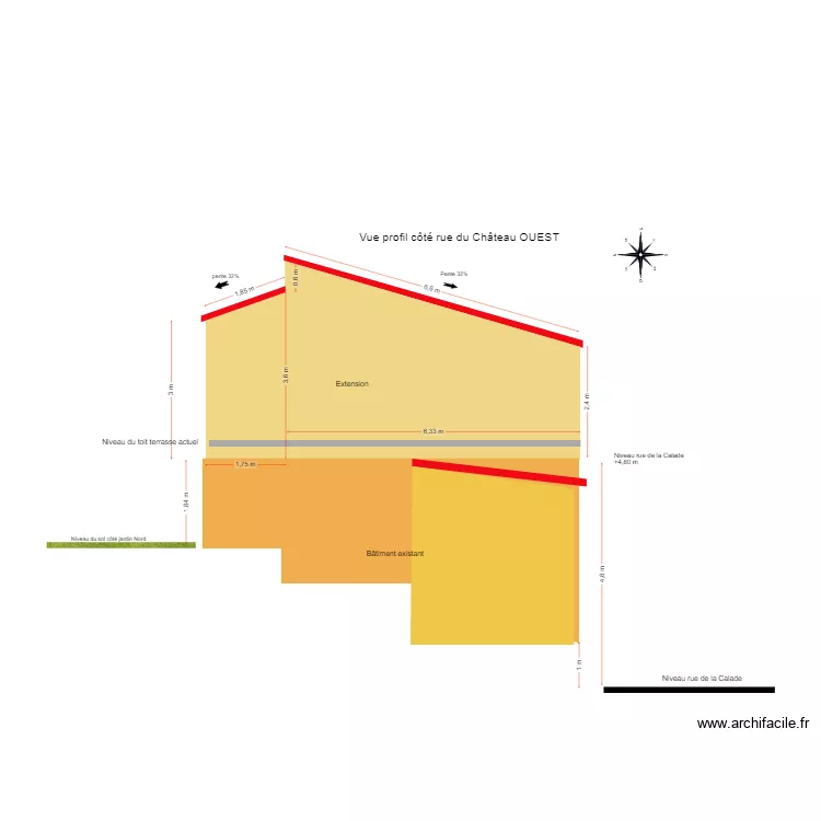 face escalier Auriane. Plan de 