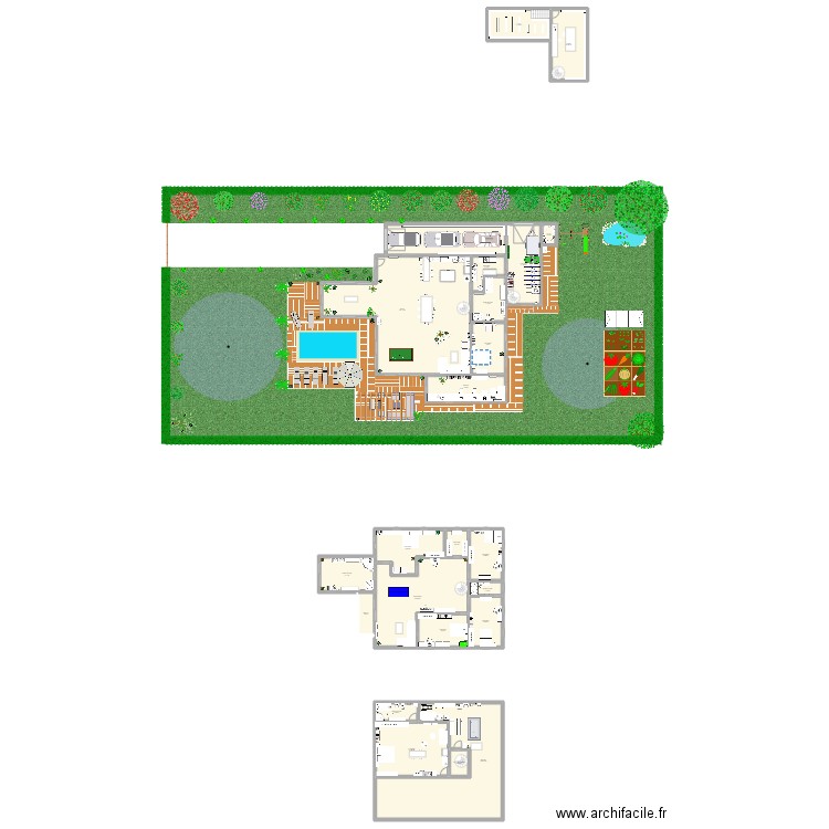 Maison 1. Plan de 23 pièces et 706 m2