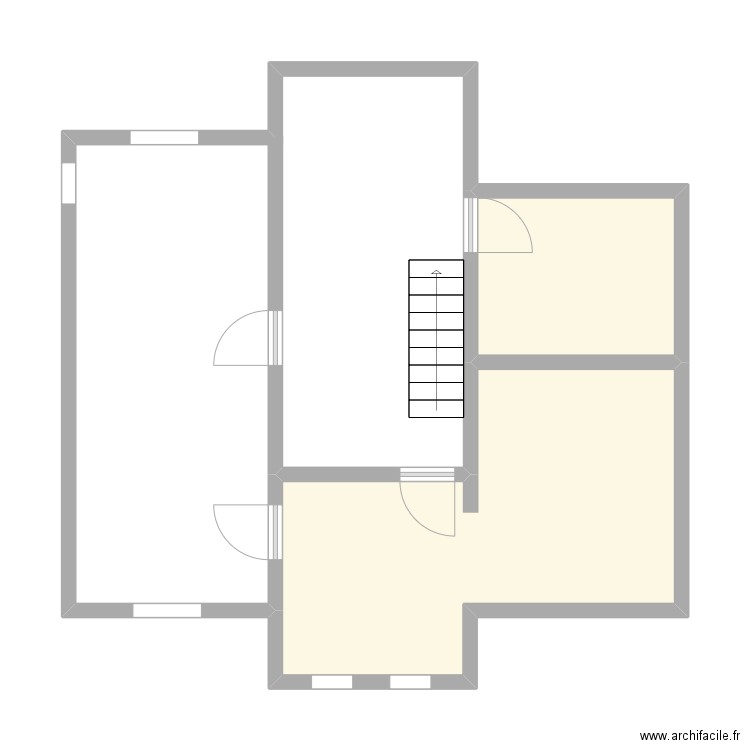 Veldegem 1e verdieping. Plan de 2 pièces et 24 m2