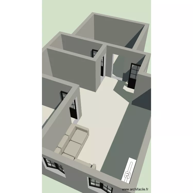 Appart. Plan de 4 Pièces et 57 m²