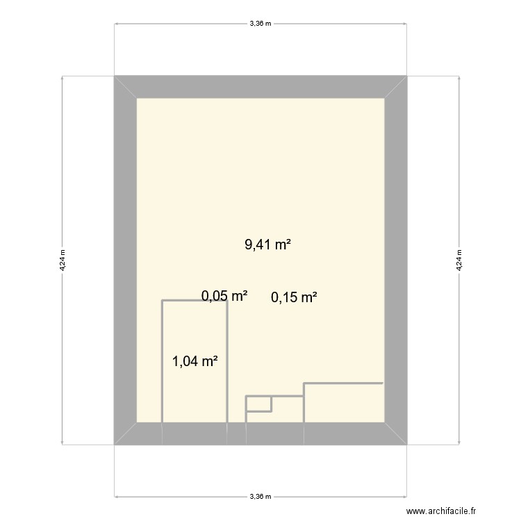 LAVE-LINGE. Plan de 4 pièces et 11 m2