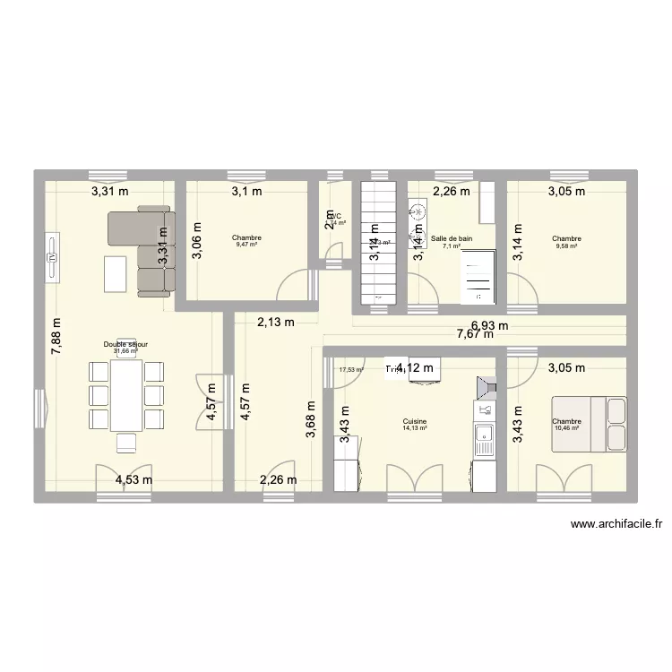 etage saint papa. Plan de 9  et 104 m²