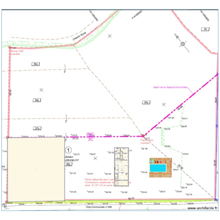 Plan V5 avec étage (toit Périgourdin). Plan de 0 pièce et 0 m2