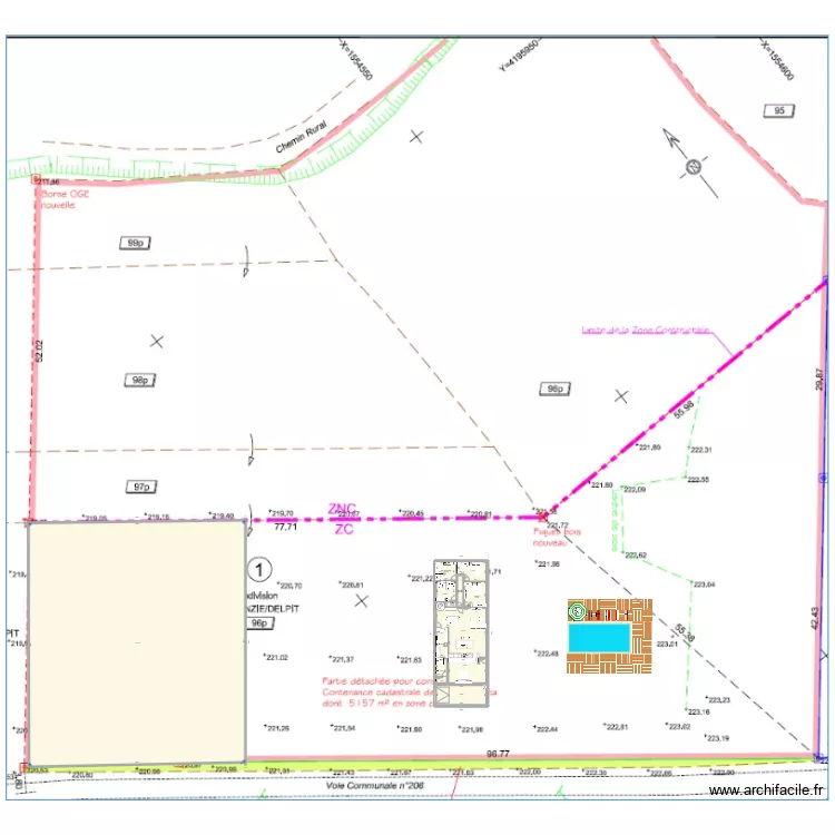 Plan V5 avec &eacute;tage (toit P&eacute;rigourdin). Plan de 0 pièce et 0 m2