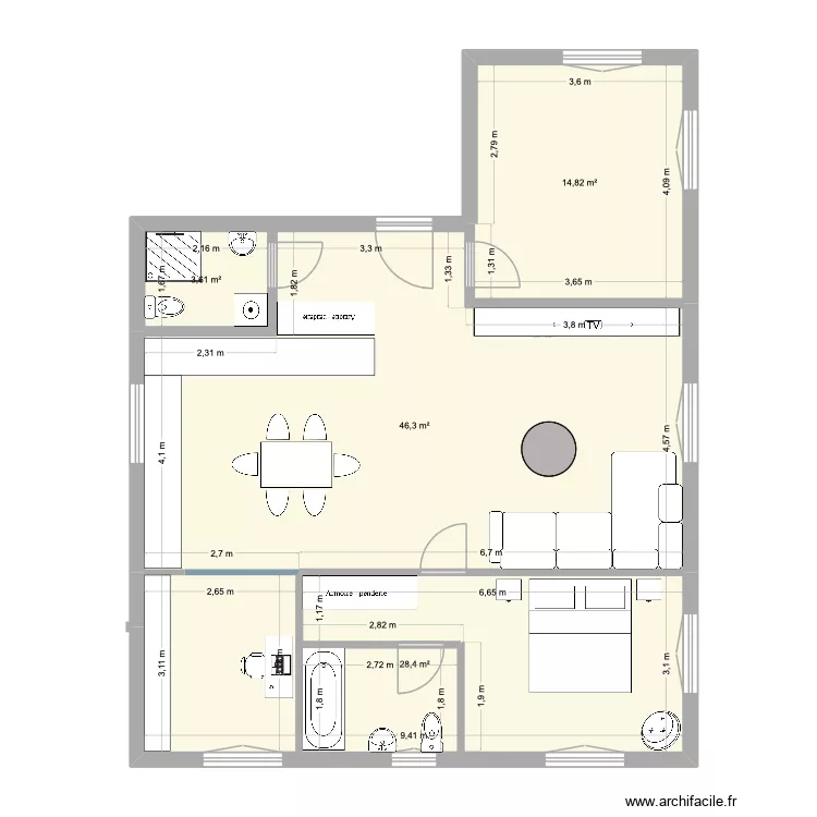 Concise 1er étage. Plan de 4 et 94 m² Concise 1er étage. Plan de 4 et 94 m²