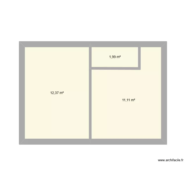 ETAGE 2. Plan de 3 Pièces et 25 m²
