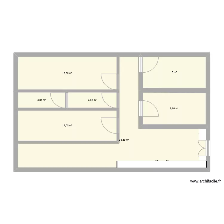 institut de jeannette la starlette. Plan de 7  et 76 m²