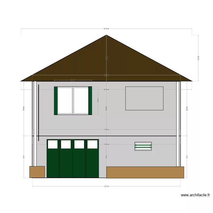 Fa&ccedil;ade Garage - Initiale. Plan de 