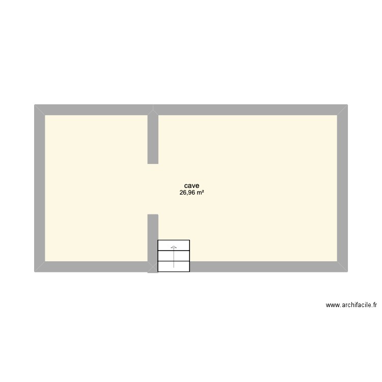 cave maison. Plan de 1 pièce et 27 m2