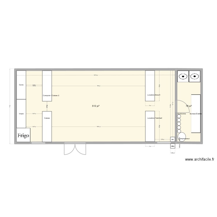 acceuil2. Plan de 2 pièces et 55 m2