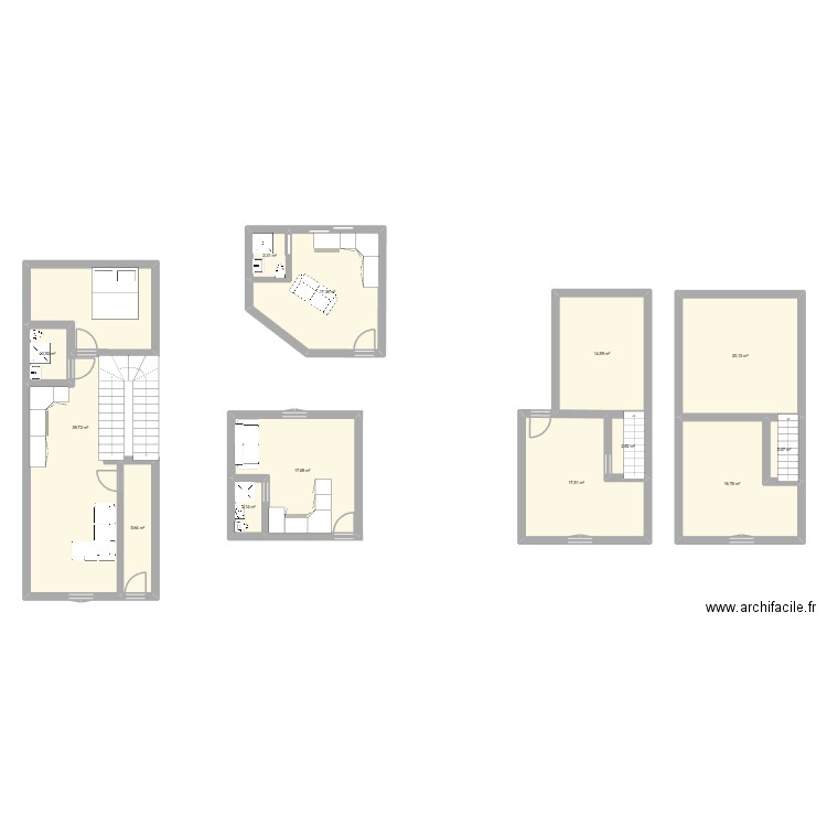 GARIBALDI. Plan de 13 pièces et 162 m2