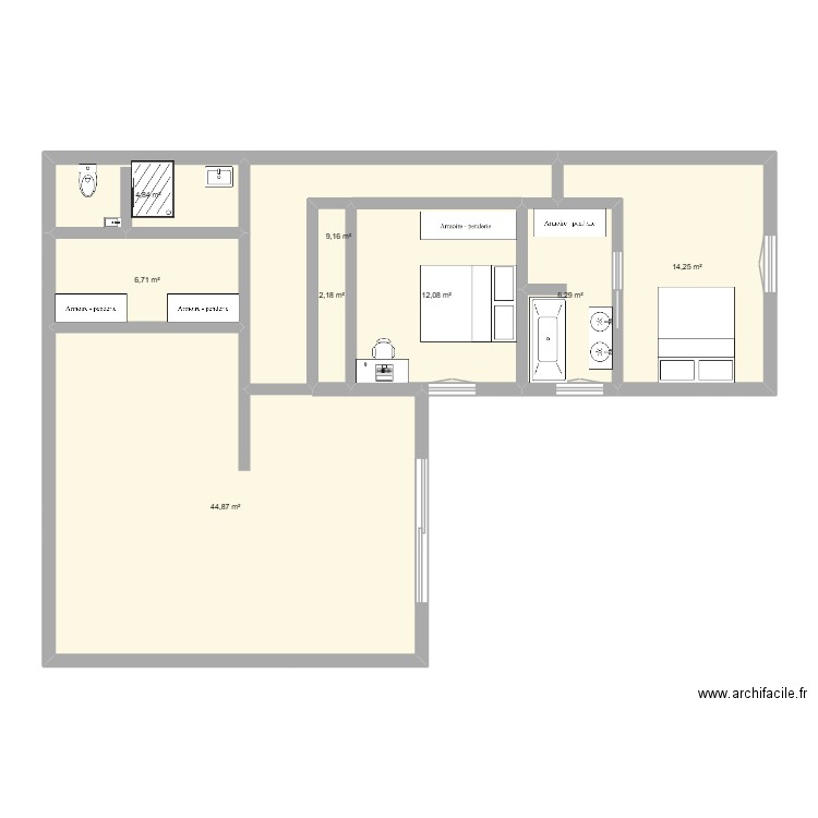JUSTICES 2. Plan de 8 pièces et 100 m2