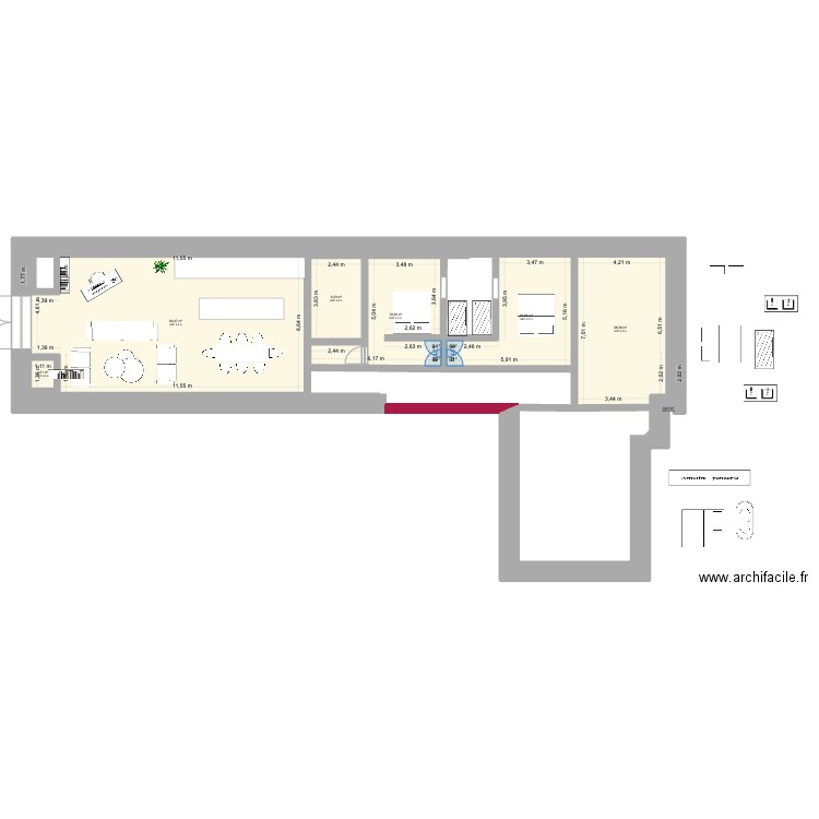 gordes. Plan de 9 pièces et 35 m2