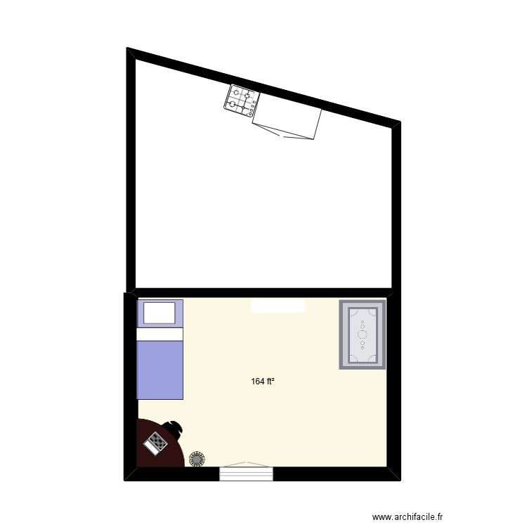 SIgma boi. Plan de 1 pièce et 15 m2