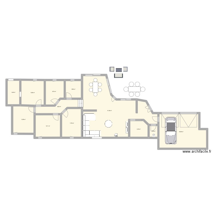 BOZOULS BEACH. Plan de 12 pièces et 180 m2