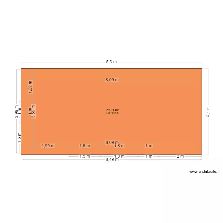 plan de masse. Plan de 1  et 29 m²